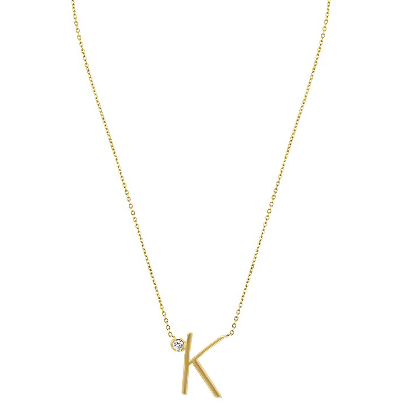 Sterling Silver Simple Style Letter Pendant Necklace