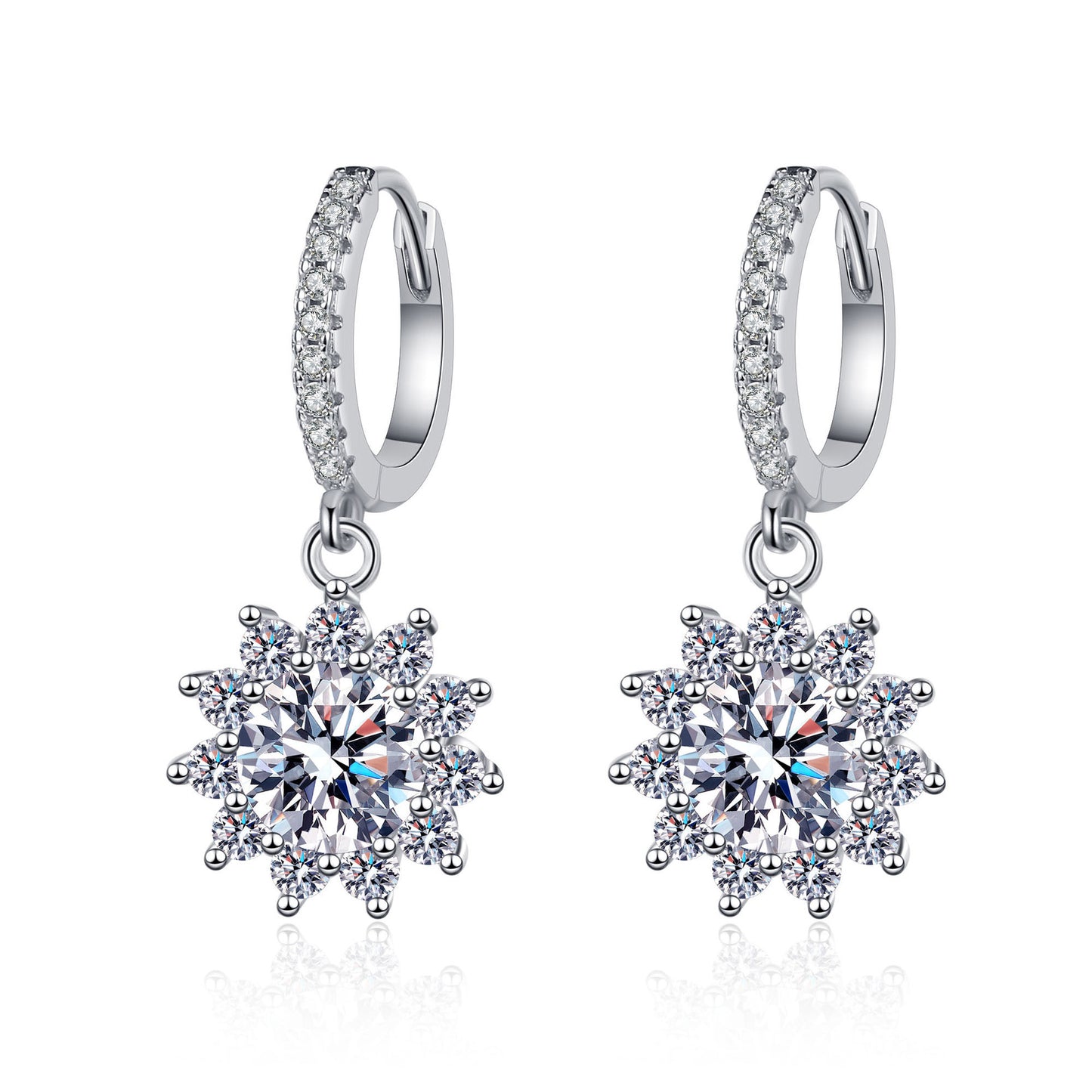 Sterling Silver Elegant Flower Gra Plating Drop Earrings
