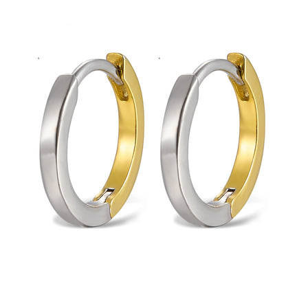 1 Pair Simple Style Circle Plating Sterling Silver 18K Gold Plated White Gold Plated Earrings