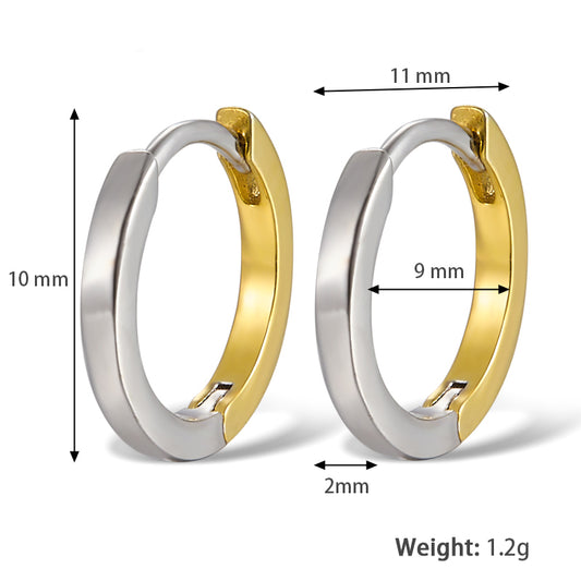 1 Pair Simple Style Circle Plating Sterling Silver 18K Gold Plated White Gold Plated Earrings