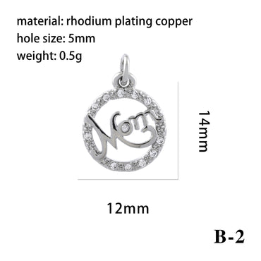 1 Piece Copper Zircon Gold Plated Plating Inlay Pendant