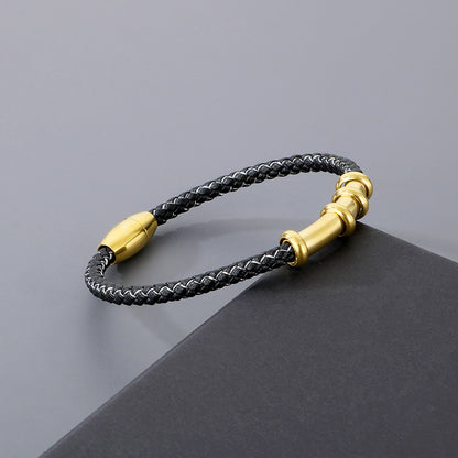 Simple Style Geometric Solid Color Titanium Steel Men's Bracelets
