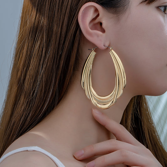 1 Pair IG Style Simple Style Geometric Alloy 14K Gold Plated Earrings