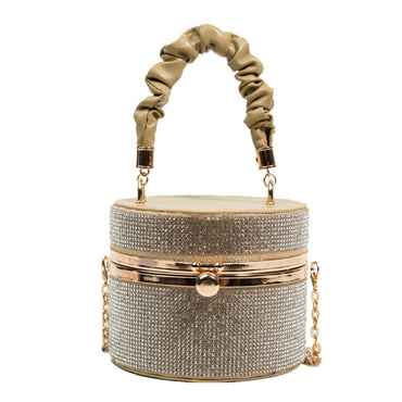 Women's Small Pu Leather Color Block Elegant Cylindrical Lock Clasp Handbag
