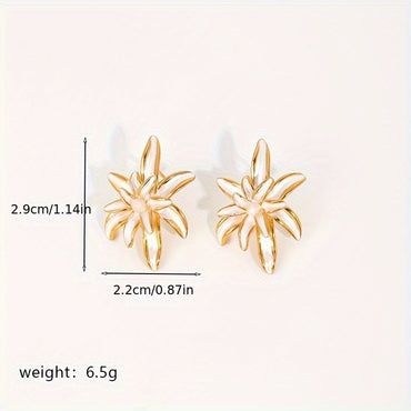 1 Pair Casual Elegant Flower Copper Natural Stone Freshwater Pearl 14K Gold Plated 18K Gold Plated Ear Studs