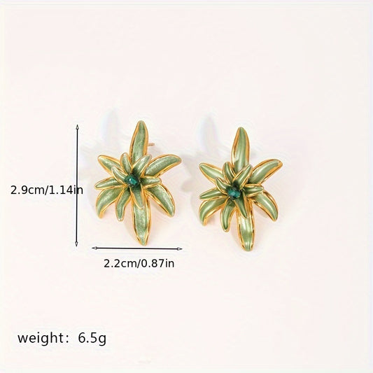 1 Pair Casual Elegant Flower Copper Natural Stone Freshwater Pearl 14K Gold Plated 18K Gold Plated Ear Studs