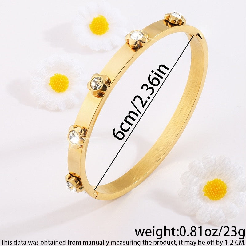 Stainless Steel Vintage Style Star Heart Shape Bangle