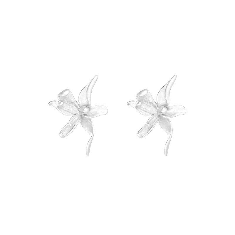 1 Pair Simple Style Flower Sterling Silver Gold Plated Silver Plated Ear Studs