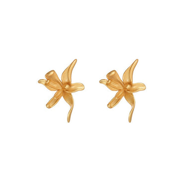 1 Pair Simple Style Flower Sterling Silver Gold Plated Silver Plated Ear Studs