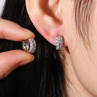 1 Pair Elegant Geometric Plating Copper Hoop Earrings