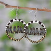 1 Pair Retro Letter Leopard Wood Drop Earrings