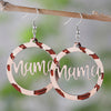 1 Pair Retro Letter Leopard Wood Drop Earrings