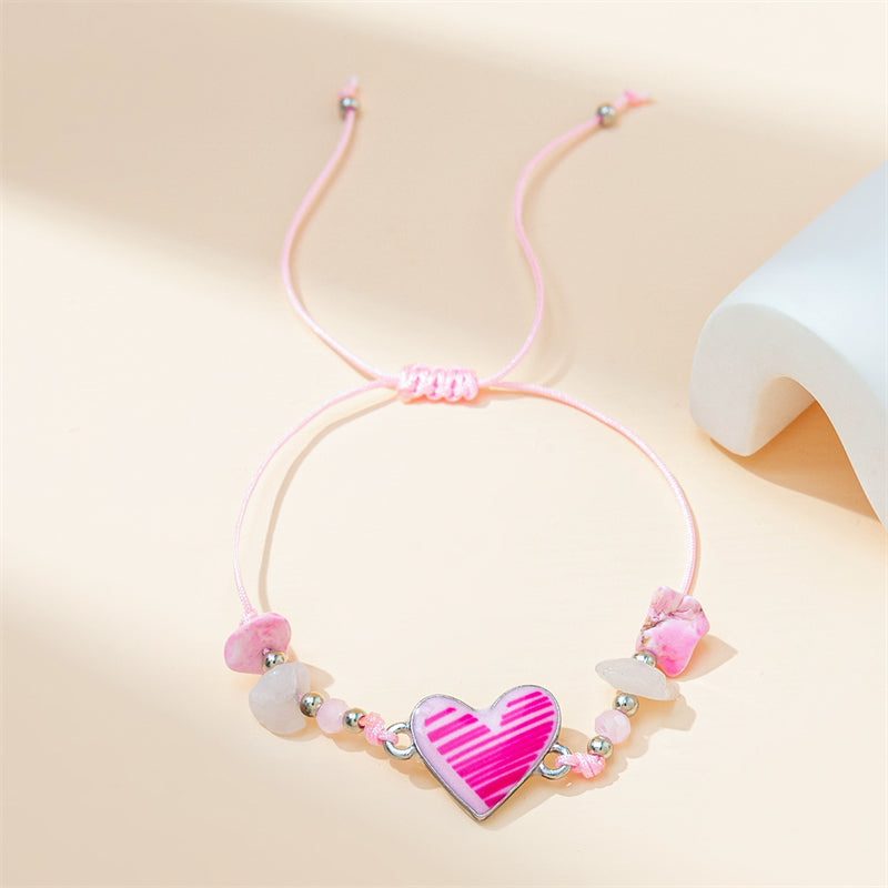 Vacation Simple Style Heart Shape Alloy Rope Beaded Women's Bracelets