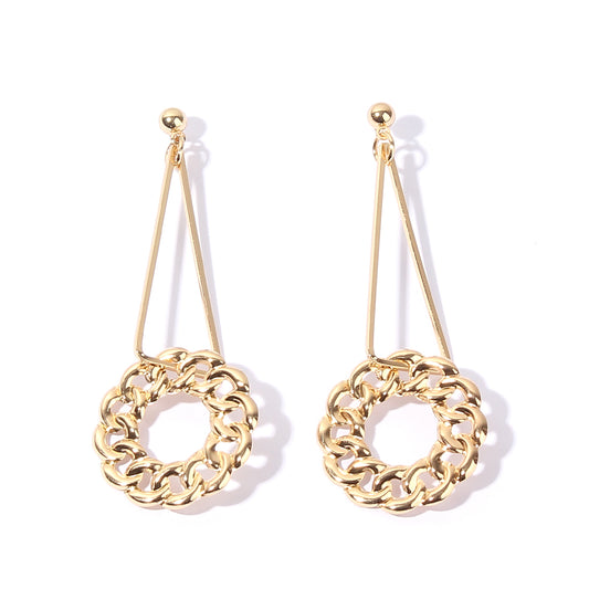 1 Pair IG Style Geometric Plating Metal Iron Gold Plated Drop Earrings