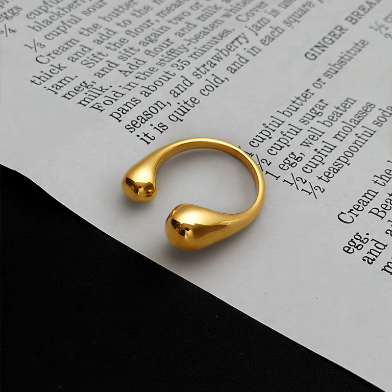 Wholesale Jewelry Simple Style Solid Color Stainless Steel Alloy Open Rings