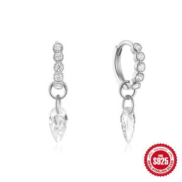 1 Pair Simple Style Water Droplets Plating Sterling Silver Drop Earrings