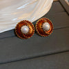 1 Pair Elegant Simple Style Geometric Plating Tiger Eye Drop Earrings Ear Studs