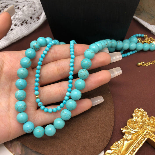 Classical Solid Color Turquoise Turquoise  Necklace In Bulk