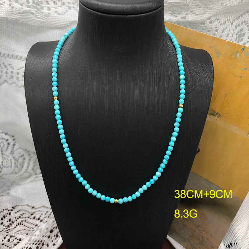 Classical Solid Color Turquoise Turquoise  Necklace In Bulk