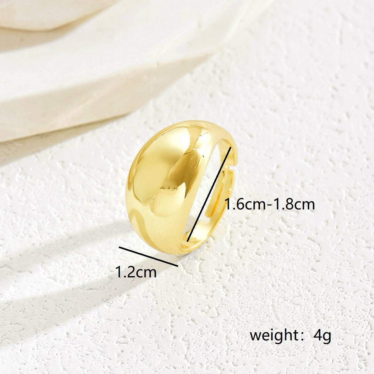 Wholesale Vintage Style Pastoral Simple Style Heart Shape Solid Color Copper 18K Gold Plated Open Rings