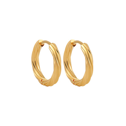 1 Pair Casual Elegant Modern Style Solid Color Stainless Steel 18K Gold Plated Earrings