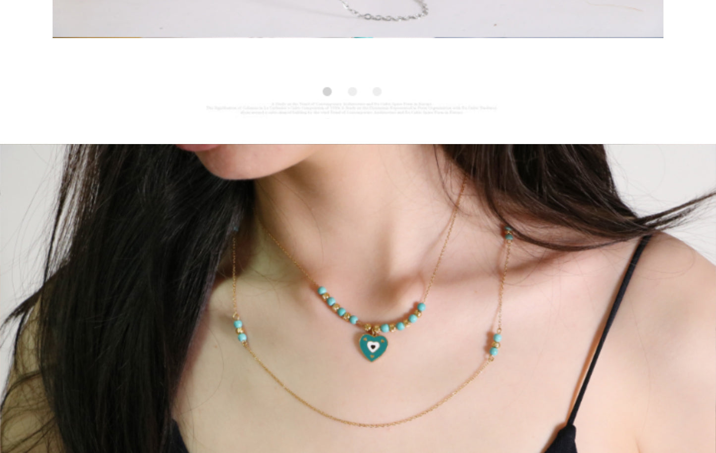 Titanium Steel IG Style Sweet Heart Shape Beaded Enamel Pendant Necklace