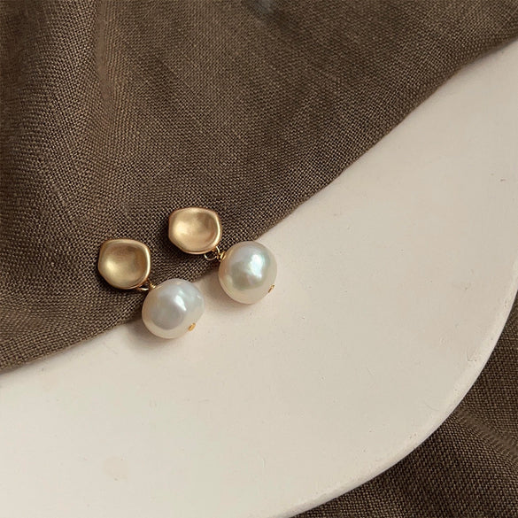 1 Pair Elegant Retro Geometric Freshwater Pearl Earrings