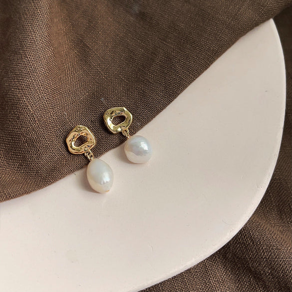 1 Pair Elegant Retro Geometric Freshwater Pearl Earrings