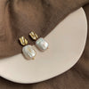 1 Pair Elegant Retro Geometric Freshwater Pearl Earrings