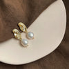 1 Pair Elegant Retro Geometric Freshwater Pearl Earrings