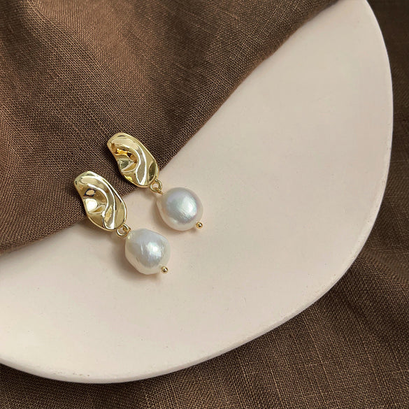 1 Pair Elegant Retro Geometric Freshwater Pearl Earrings
