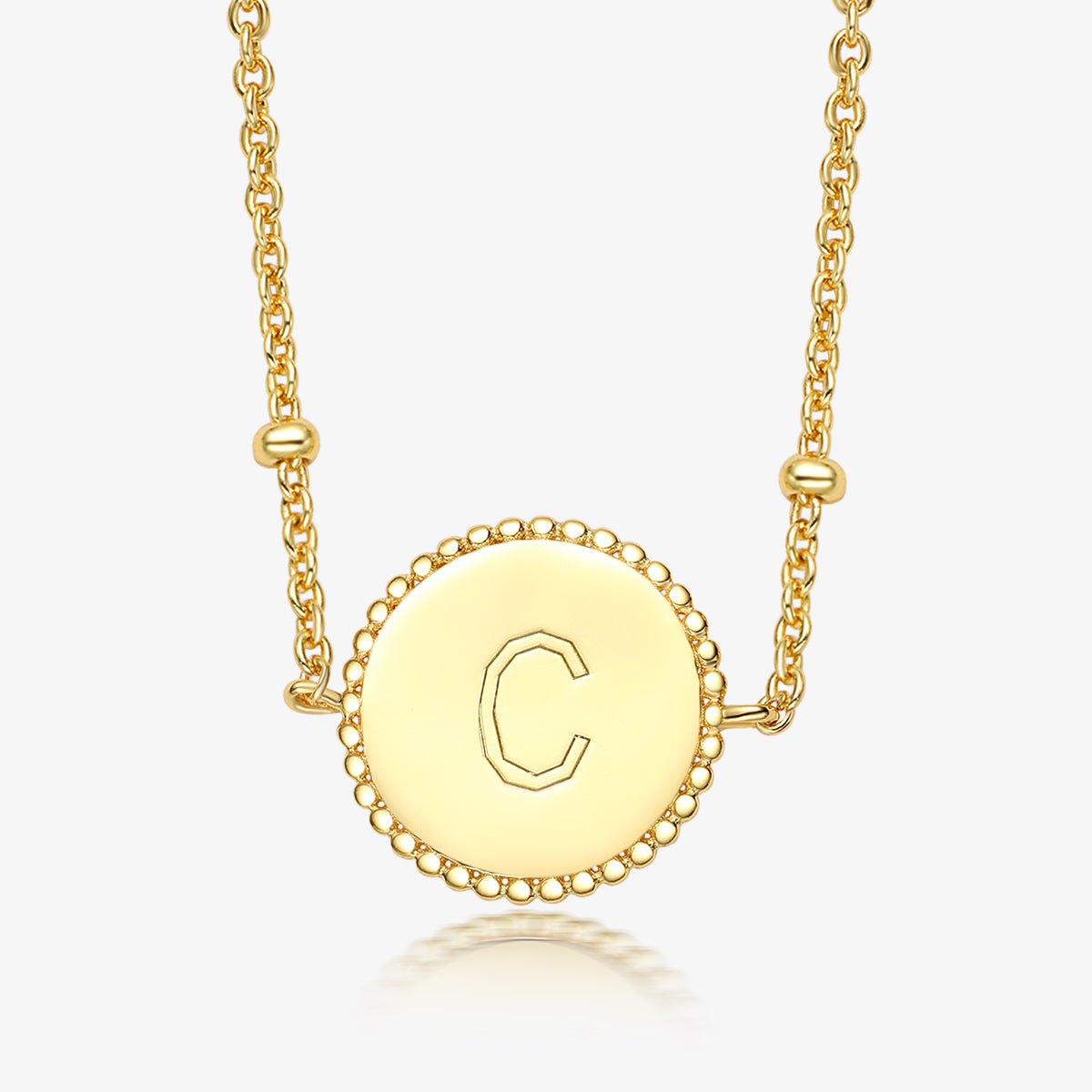 Sterling Silver Gold Plated Simple Style Round Letter Necklace