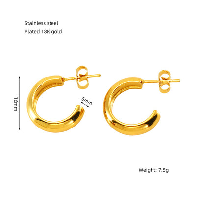 1 Pair Casual Commute Pentagram Geometric Plating Stainless Steel Gold Plated Silver Plated Earrings