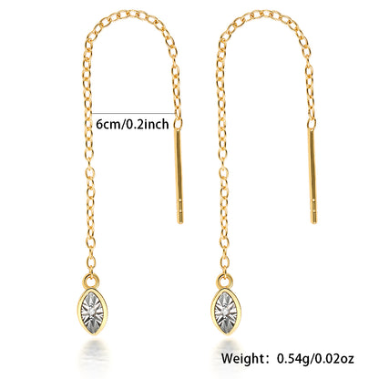 1 Pair Simple Style Water Droplets Inlay Sterling Silver Zircon White Gold Plated Gold Plated Ear Line