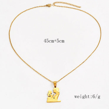 IG Style MAMA Simple Style Human Stainless Steel Alloy Mother'S Day Women's Pendant Necklace