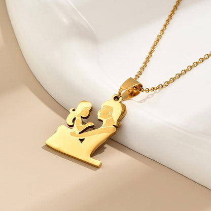 IG Style MAMA Simple Style Human Stainless Steel Alloy Mother'S Day Women's Pendant Necklace