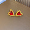1 Pair Retro Geometric Flower Copper Inlay Rhinestones Pearl Drop Earrings