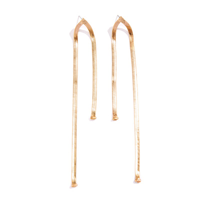 1 Pair Elegant Exaggerated Geometric Tassel Copper Drop Earrings