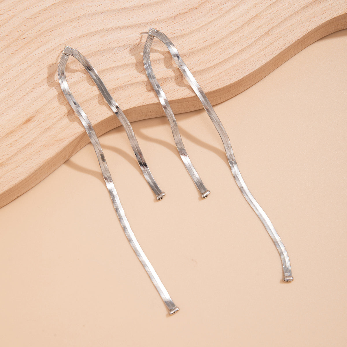 1 Pair Elegant Exaggerated Geometric Tassel Copper Drop Earrings