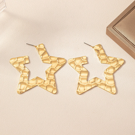 1 Pair Simple Style Classic Style Star Plating Ferroalloy Ear Studs