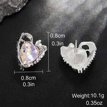 1 Pair IG Style Simple Style Heart Shape Plating Inlay Alloy Artificial Pearls Rhinestones Ear Studs