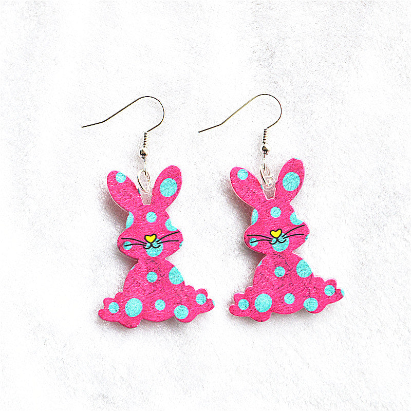 1 Pair IG Style Simple Style Rabbit Arylic Metal