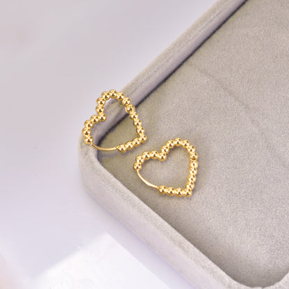 1 Pair Simple Style Geometric Round Heart Shape Titanium Steel 18K Gold Plated Hoop Earrings