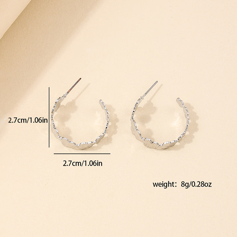 1 Pair Nordic Style Flower Alloy Ear Studs