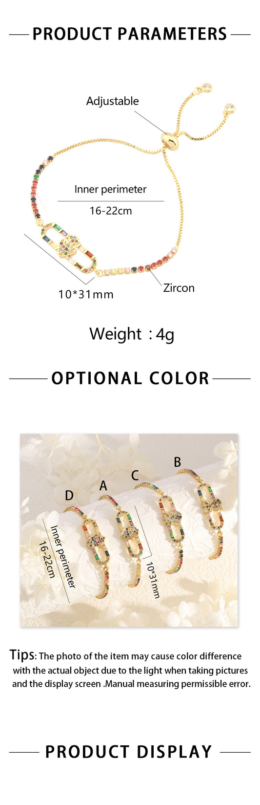 Copper 18K Gold Plated IG Style Simple Style Commute Human Inlay Zircon Bracelets