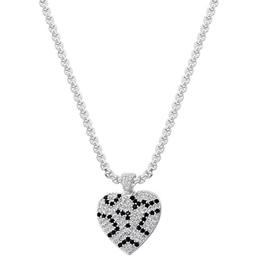 Brass 18K Gold Plated Elegant Hip-Hop Luxurious Heart Shape Leopard Inlay Zircon Pendant Necklace