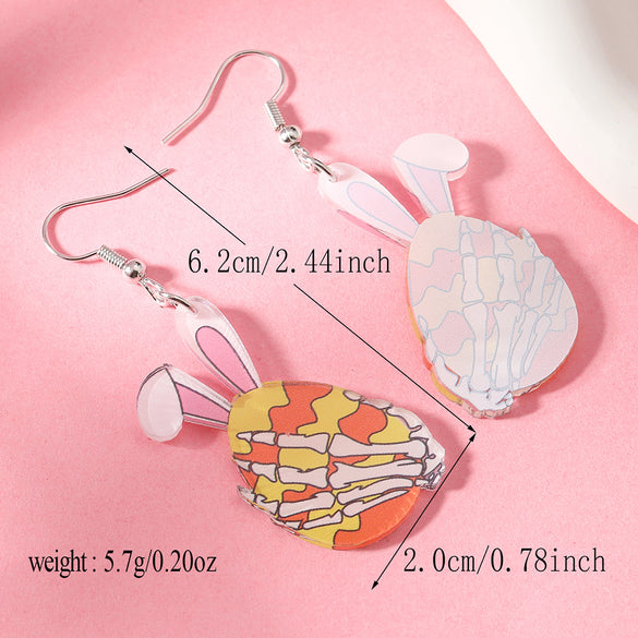 1 Pair Cute Vacation Bridal Animal Letter Tassel Arylic Silver Plated Drop Earrings