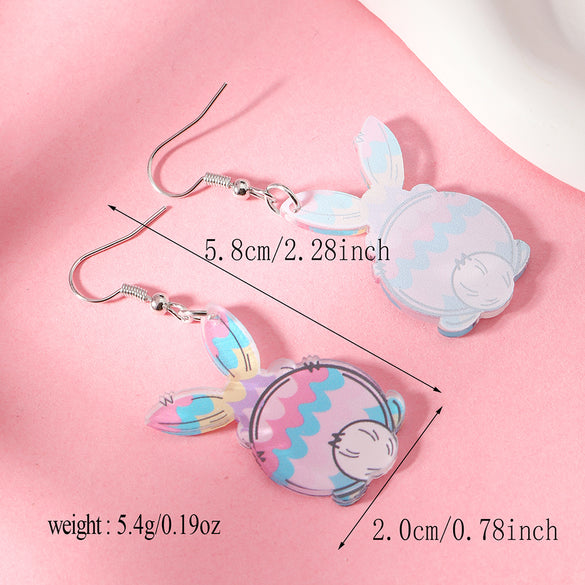 1 Pair Cute Vacation Bridal Animal Letter Tassel Arylic Silver Plated Drop Earrings