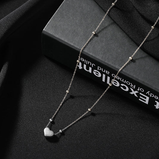 Titanium Steel Simple Style Heart Shape Plating Necklace
