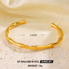 Stainless Steel 18K Gold Plated Simple Style Bamboo Rings Bracelets